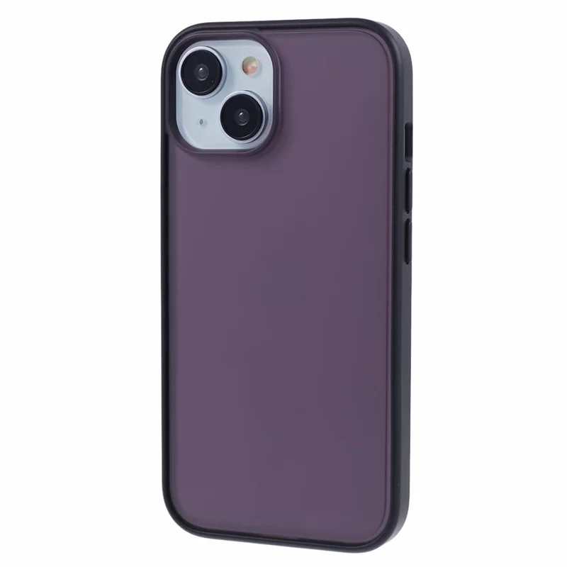 Matte TPU + PC Case for iPhone 14 Case Anti-Fingerprint Protective Phone Cover - Purple