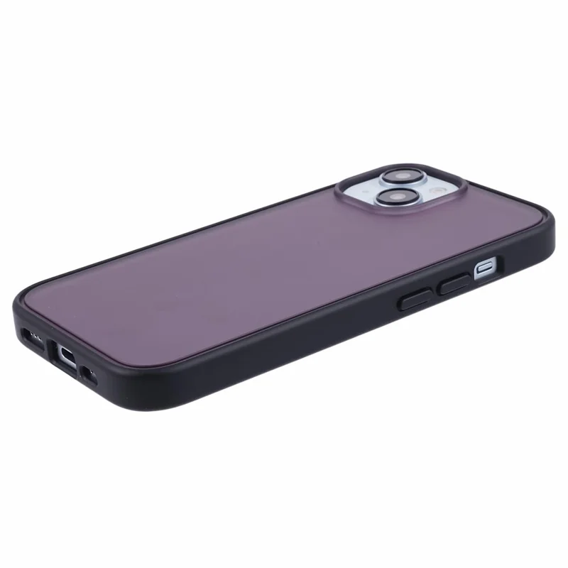 Matte TPU + PC Case for iPhone 14 Case Anti-Fingerprint Protective Phone Cover - Purple