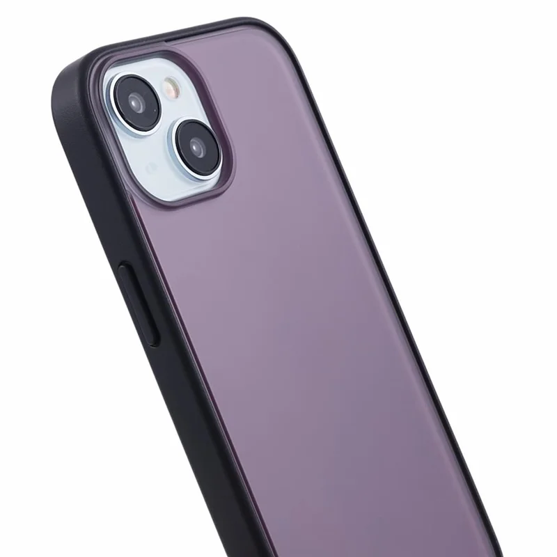 Matte TPU + PC Case for iPhone 14 Case Anti-Fingerprint Protective Phone Cover - Purple