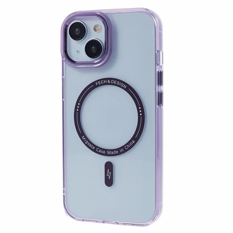 Für iPhone 13 6.1 Zoll Klarsichtschale Kompatibel mit MagSafe TPU+PC Slim Phone Cover - Lila