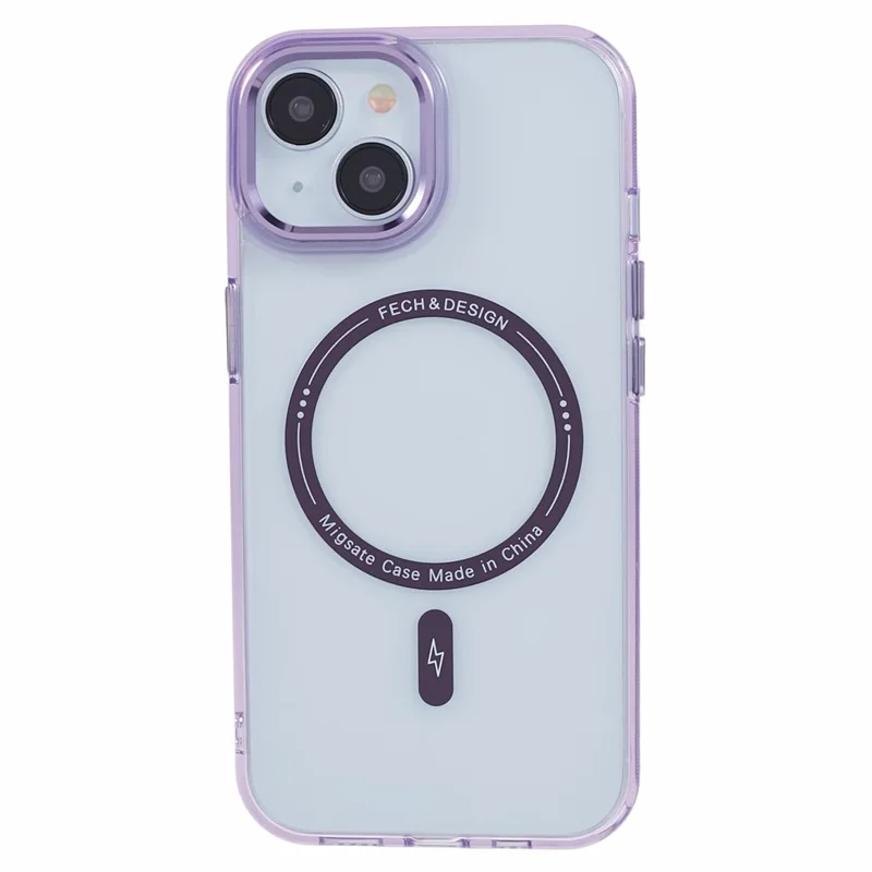Für iPhone 13 6.1 Zoll Klarsichtschale Kompatibel mit MagSafe TPU+PC Slim Phone Cover - Lila