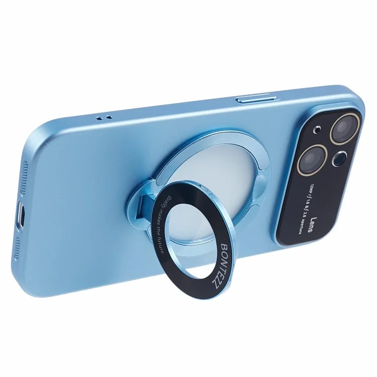 VOERO Kickstand Cover for iPhone 14 Case Anti-Drop Hard PC Phone Case Compatible with MagSafe - Blue