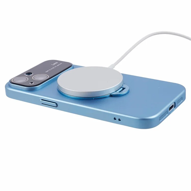 VOERO Kickstand Cover for iPhone 14 Case Anti-Drop Hard PC Phone Case Compatible with MagSafe - Blue