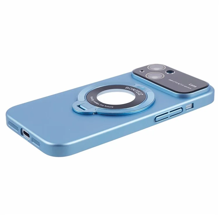VOERO Kickstand Cover for iPhone 14 Case Anti-Drop Hard PC Phone Case Compatible with MagSafe - Blue