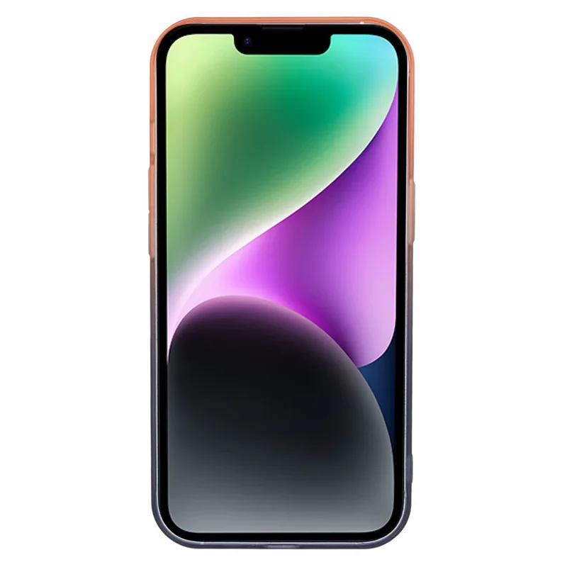 VOERO For iPhone 14 Plus Case Kickstand Hard PC Back Cover Compatible with Magsafe - Orange / Black