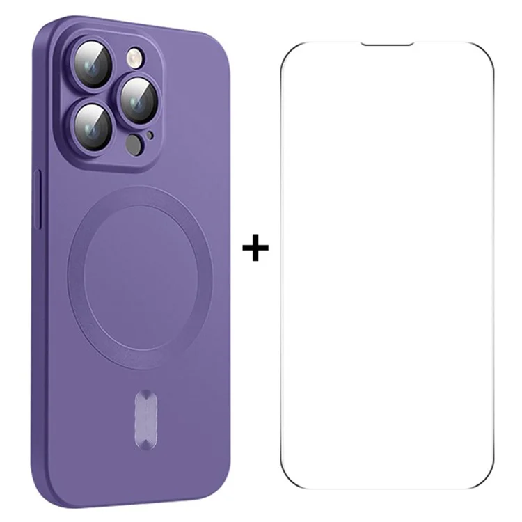 ENKAY HAT PRINCE для iPhone 14 Pro Case Совместимый с Magsafe TPU Чехол для телефона с высоким алюминий-кремниевым стеклянным экраном - фиолетовый