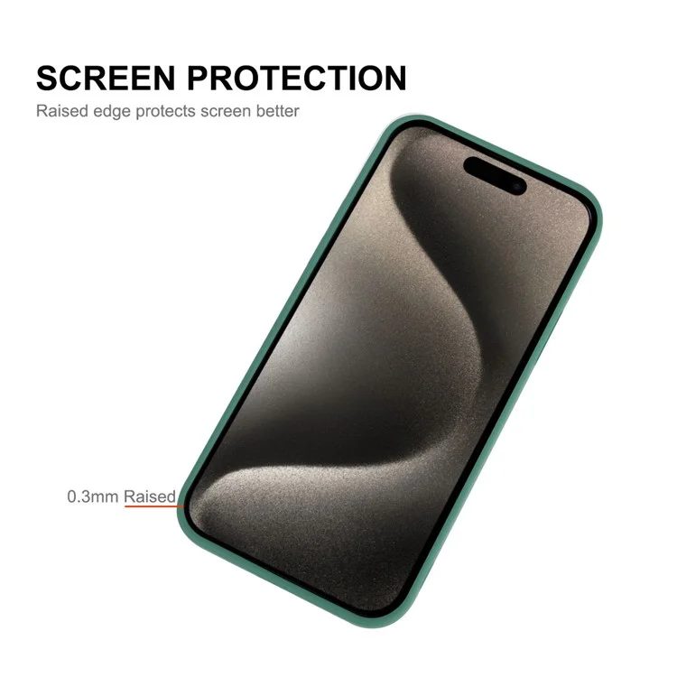ENKAY HAT PRINCE для чехла для iPhone 15 Pro Camera Lens Precise Cutout Liquid Silicone Phone Cover - Blackish Green