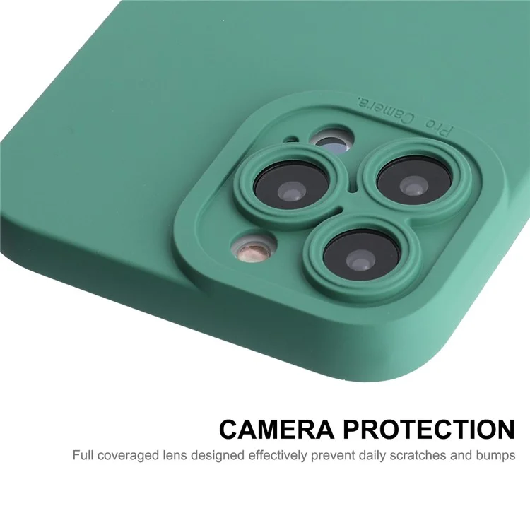 ENKAY HAT PRINCE для чехла для iPhone 15 Pro Camera Lens Precise Cutout Liquid Silicone Phone Cover - Blackish Green