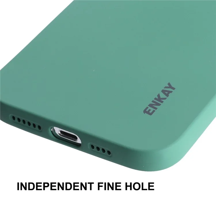 ENKAY HAT PRINCE для чехла для iPhone 15 Pro Camera Lens Precise Cutout Liquid Silicone Phone Cover - Blackish Green