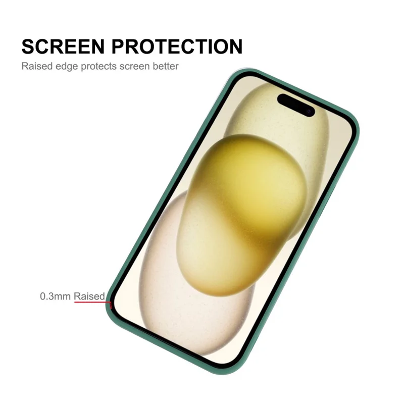 ENKAY HAT PRINCE For iPhone 15 Case Anti-fall Precise Cutout Liquid Silicone Phone Cover - Blackish Green