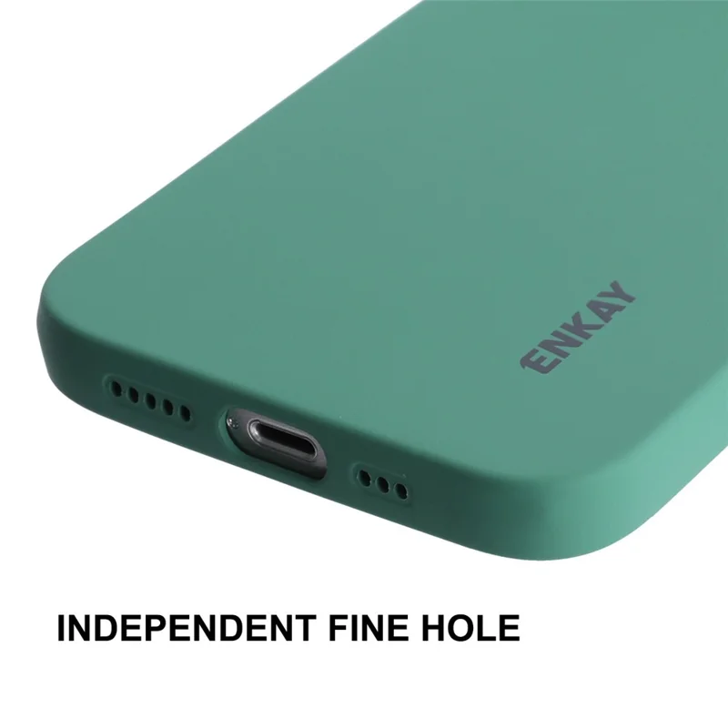 ENKAY HAT PRINCE For iPhone 15 Case Anti-fall Precise Cutout Liquid Silicone Phone Cover - Blackish Green