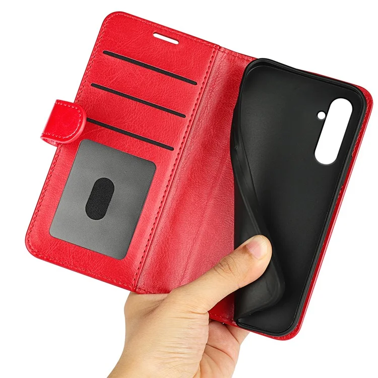Pour Samsung Galaxy A05s 4G Case Stand Wallet Anti-fall PU Leather Phone Cover - Red