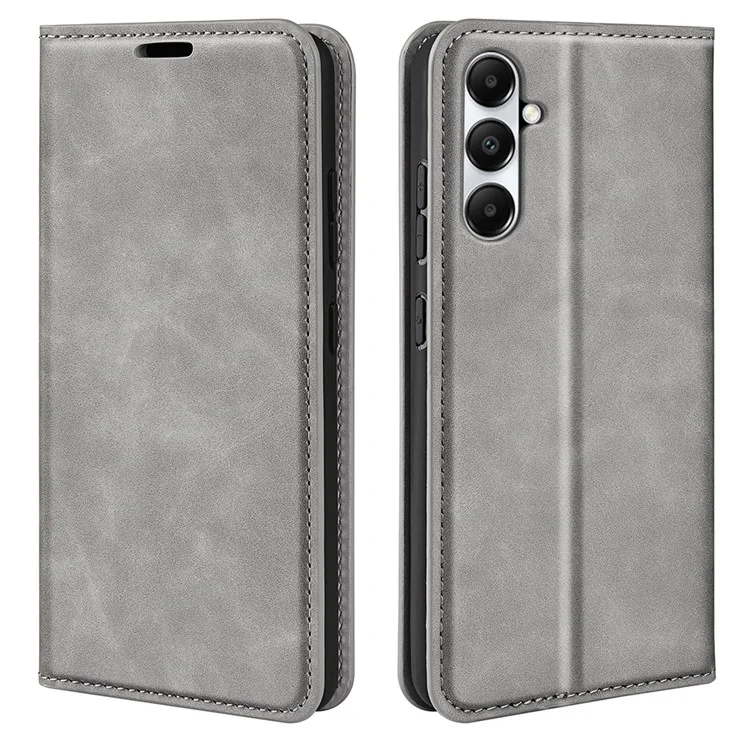 For Samsung Galaxy A05s 4G Case Wallet Stand PU Leather Skin-touch Mobile Phone Cover - Grey