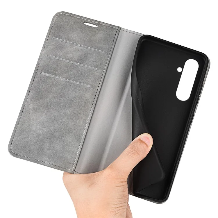 For Samsung Galaxy A05s 4G Case Wallet Stand PU Leather Skin-touch Mobile Phone Cover - Grey