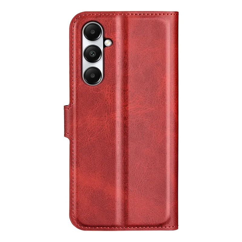 For Samsung Galaxy A05s 4G Case PU Leather Stand Calf Texture Cell Phone Cover - Red