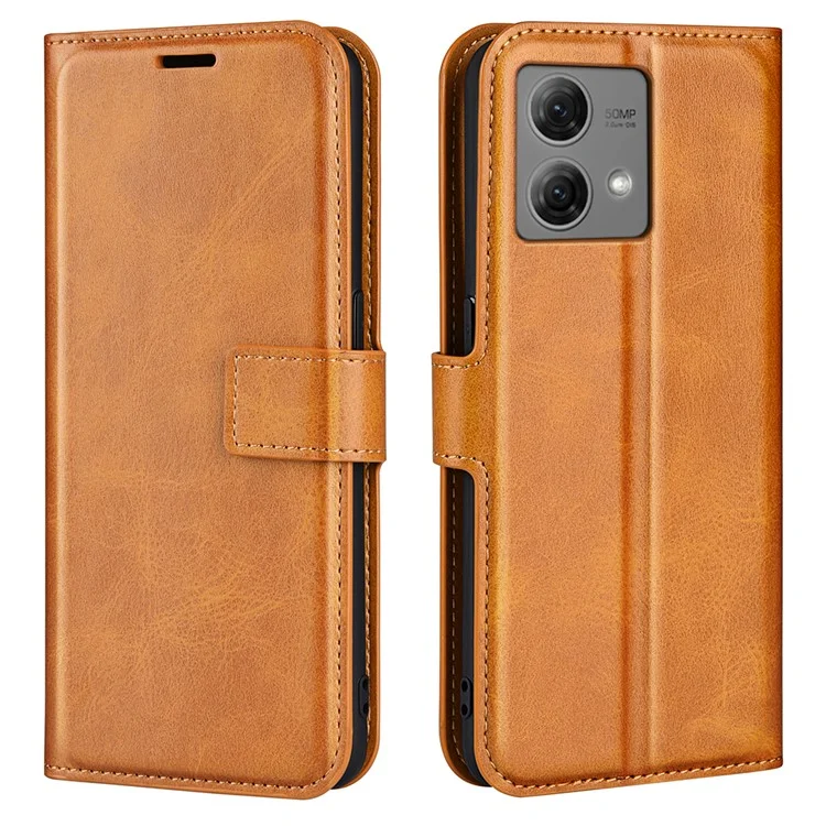 For Motorola Moto G84 5G Cover Square Clasp PU Leather Wallet Phone Shell - Yellow
