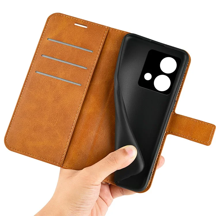For Motorola Moto G84 5G Cover Square Clasp PU Leather Wallet Phone Shell - Yellow