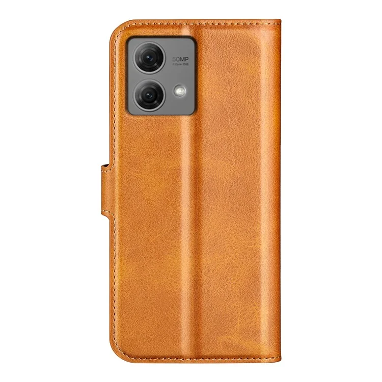 For Motorola Moto G84 5G Cover Square Clasp PU Leather Wallet Phone Shell - Yellow