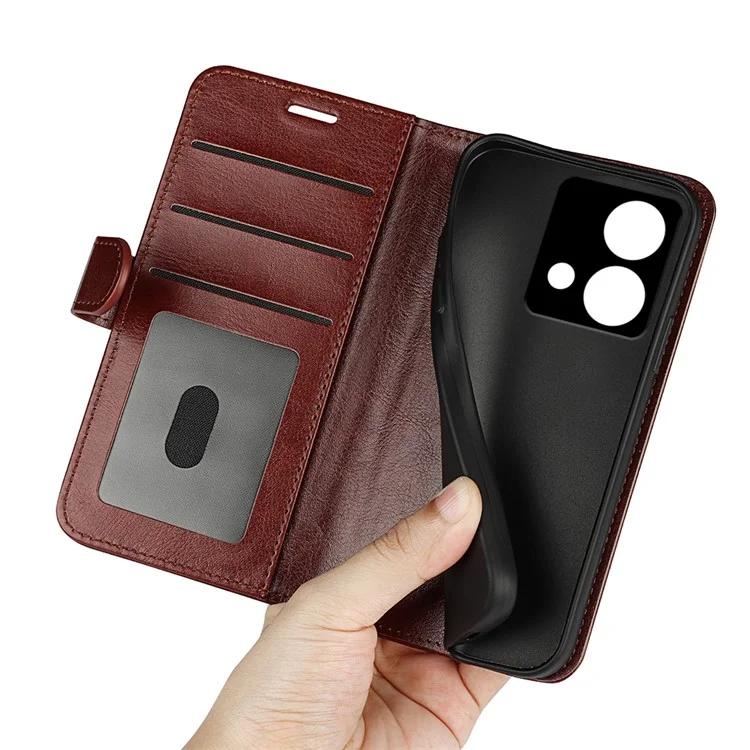 Para Motorola Moto G84 5G Case PU Leather Fully Wrapped Phone Cover - Brown