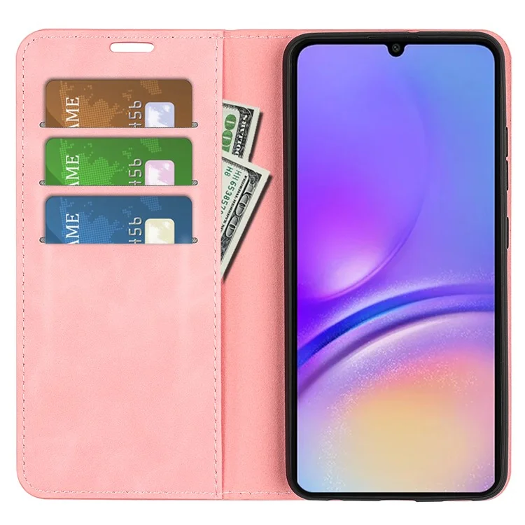 Per Samsung Galaxy A05 4G Case PU Leather Phone Wallet Skin-touch Flip Cover - Rosa