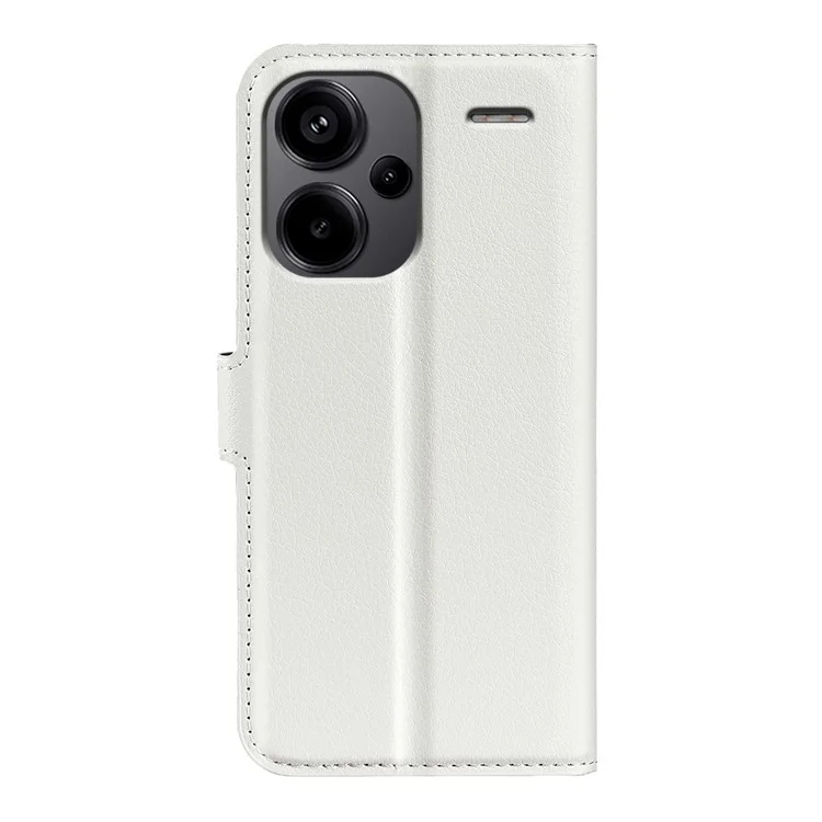 Para Xiaomi Redmi Note 13 Pro+ 5G Case Litchi Texture Wallet Stand Leather Phone Shell - Branco