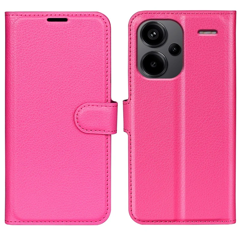 For Xiaomi Redmi Note 13 Pro+ 5G Case Litchi Texture Wallet Stand Leather Phone Shell - Rose