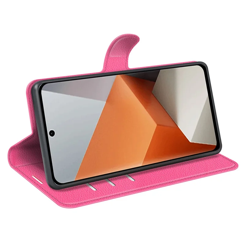 For Xiaomi Redmi Note 13 Pro+ 5G Case Litchi Texture Wallet Stand Leather Phone Shell - Rose