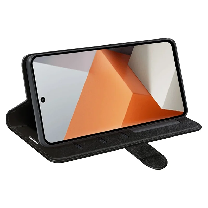 Étui pour Xiaomi Redmi Note 13 Pro+ 5G en cuir PU avec fermoir magnétique - Noir