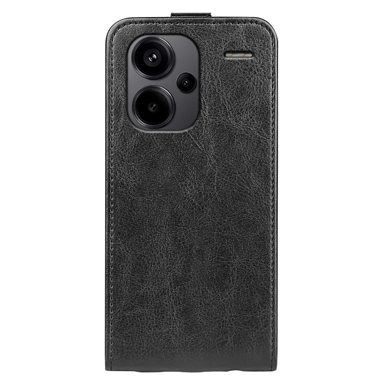 Для Xiaomi Redmi Note 13 Pro+ 5G чехол с текстурой бешеной лошади, держатель для карты, кожаный чехол для телефона - черный