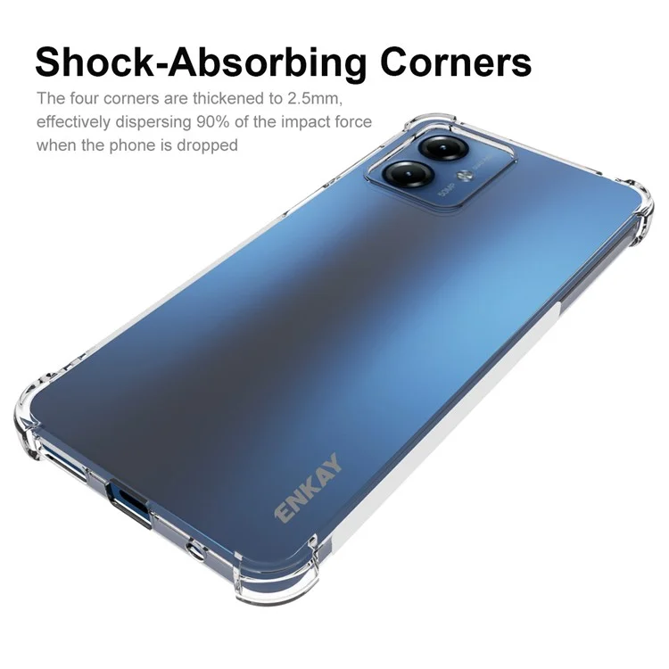 ENKAY HAT PRINCE для чехла под Motorola Moto G14 4G, прозрачный чехол из ТПУ с пленкой для экрана