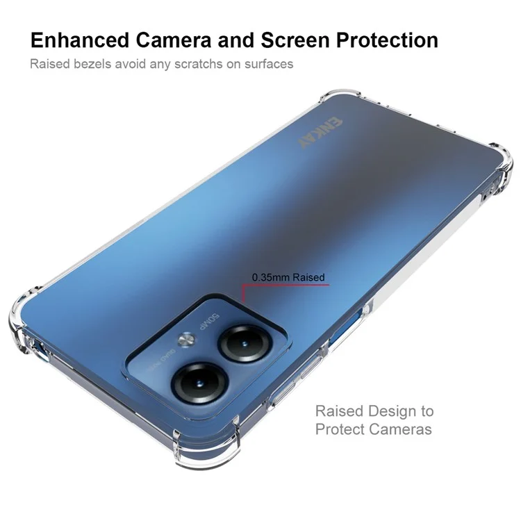 ENKAY HAT PRINCE для чехла под Motorola Moto G14 4G, прозрачный чехол из ТПУ с пленкой для экрана