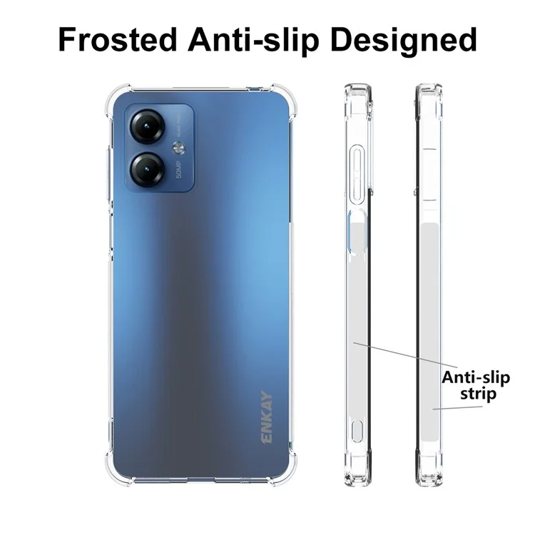 ENKAY HAT PRINCE для чехла под Motorola Moto G14 4G, прозрачный чехол из ТПУ с пленкой для экрана