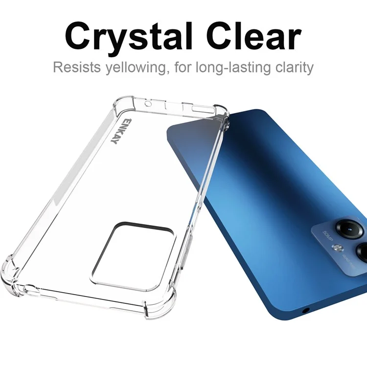 ENKAY HAT PRINCE для чехла под Motorola Moto G14 4G, прозрачный чехол из ТПУ с пленкой для экрана