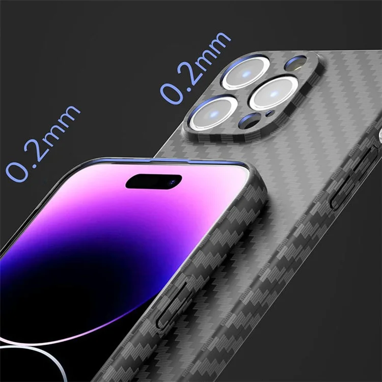 Für iPhone 14 Pro Max Case Carbon Fiber Textur Harte PC Anti-Drop-Handyhülle - Schwarz+Grün