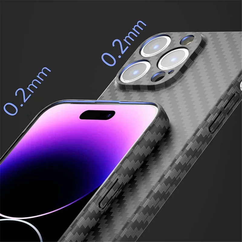 For iPhone 14 Pro Max Case Carbon Fiber Texture Hard PC Anti-drop Phone Cover - Green