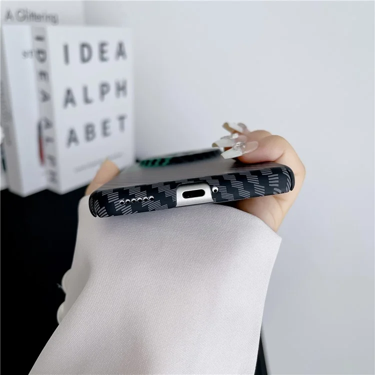 Per Huawei Mate 60 Pro Case Hard PC Carbon Fiber Texture Cover Telefono Mobile - Nero+Verde