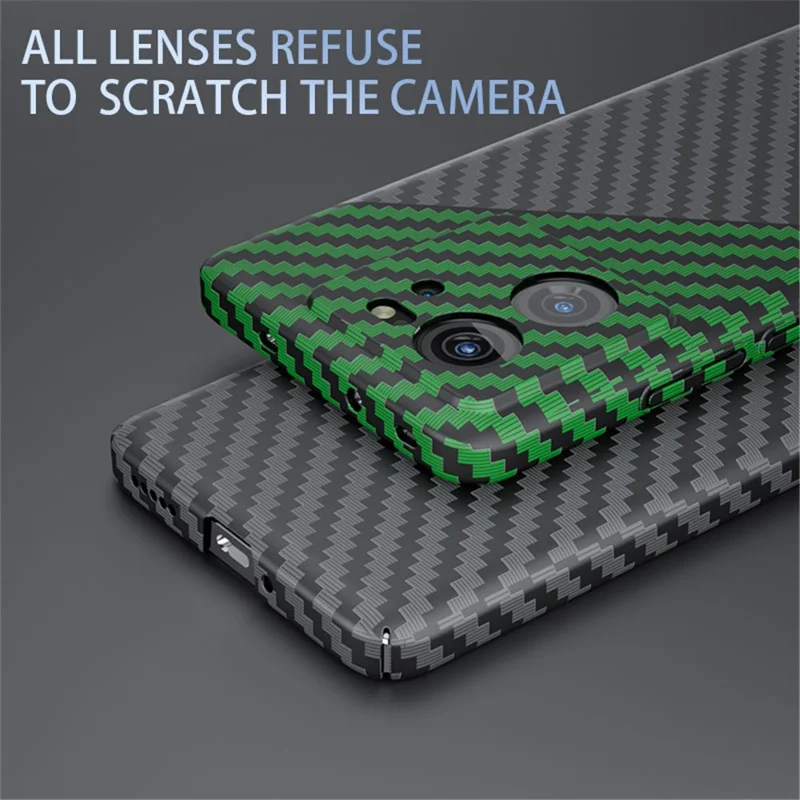 For Xiaomi 13T / 13T Pro Case Splicing Color Carbon Fiber Texture PC Cell Phone Cover - Black+Green