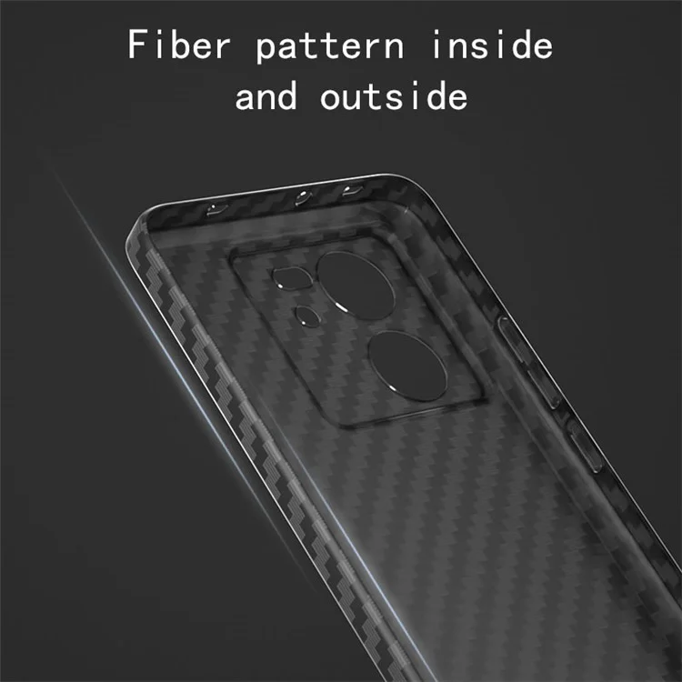 For Xiaomi 13T / 13T Pro Case Splicing Color Carbon Fiber Texture PC Cell Phone Cover - Black+Green