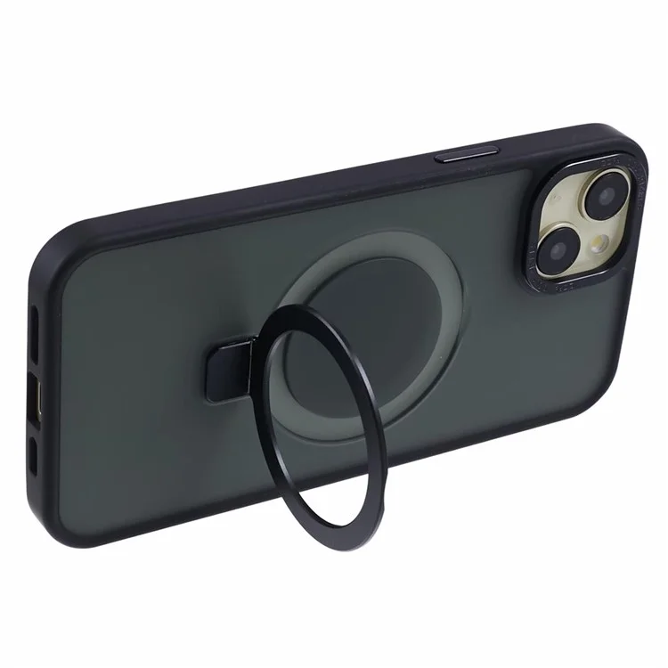 Per iPhone 14 TPU+PC Case Compatibile con MagSafe Skin-Touch Kickstand Phone Cover - Nero