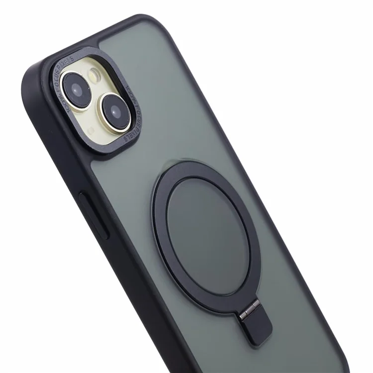 Per iPhone 14 TPU+PC Case Compatibile con MagSafe Skin-Touch Kickstand Phone Cover - Nero