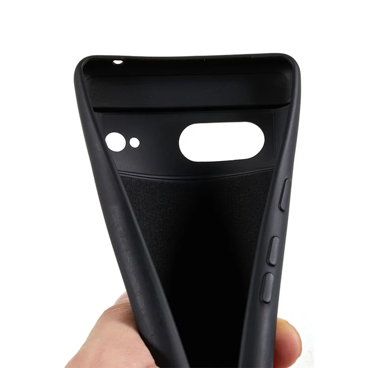 Per Google Pixel 8 Case Fibra Fodera Rubberized TPU Anti-scratch Phone Cover Back Shell - Nero