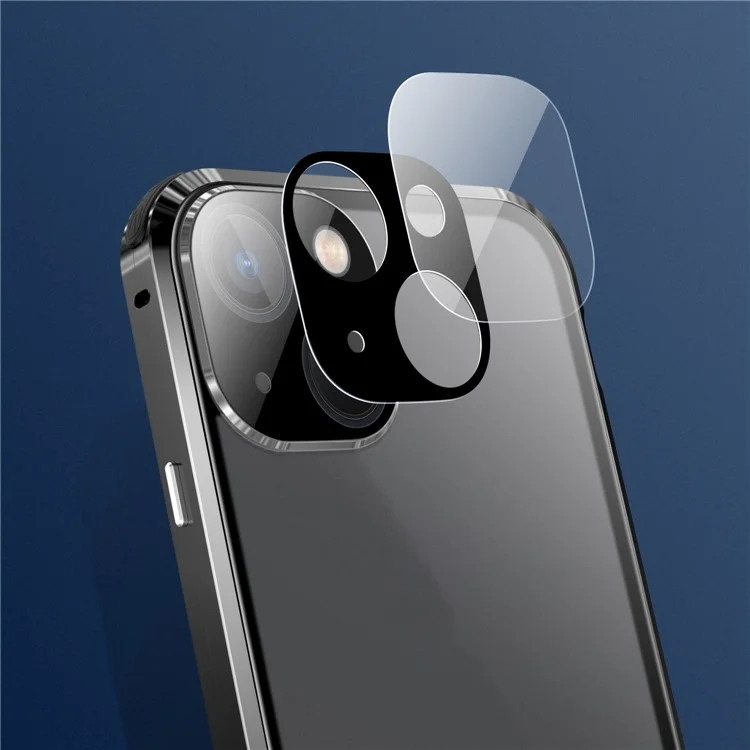 Für das iPhone 15 Privacy Magnetic Case Double-Sided Tempered Glass Phone Cover mit Sicherheitsschloss - Blau