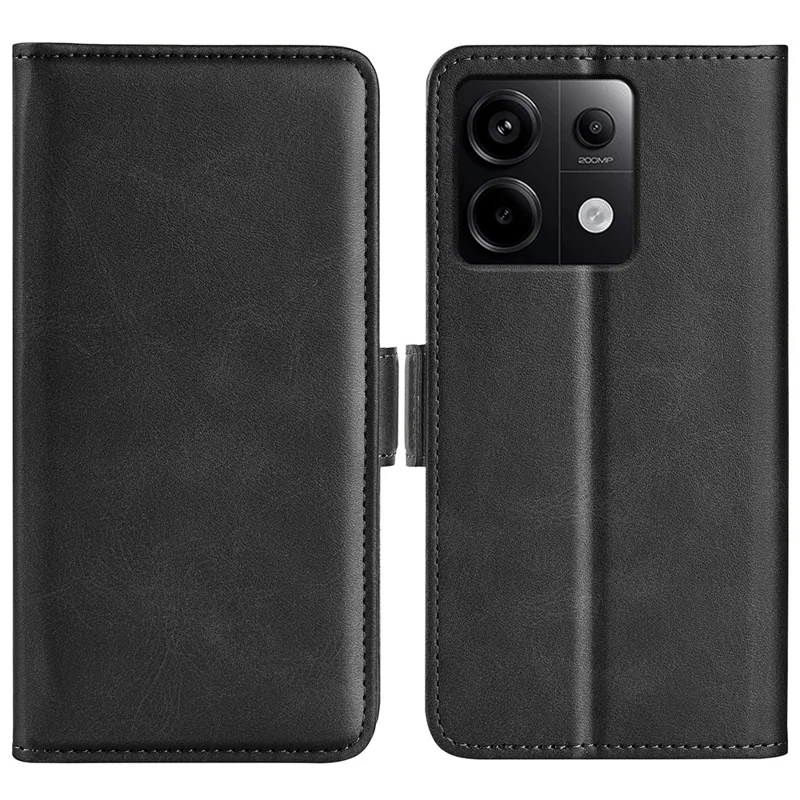Étui portefeuille en cuir avec support anti-chute pour Xiaomi Redmi Note 13 Pro 5G / Poco X6 5G, housse pour téléphone portable - Noir