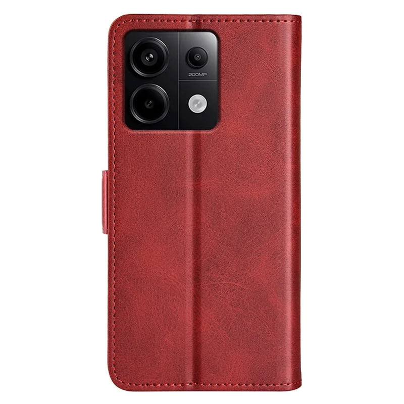 غطاء جراب جلد مقاوم للسقوط مع محفظة وحامل لهاتف شاومي ريدمي نوت 13 برو 5G / بوكو إكس 6 5G - أحمر