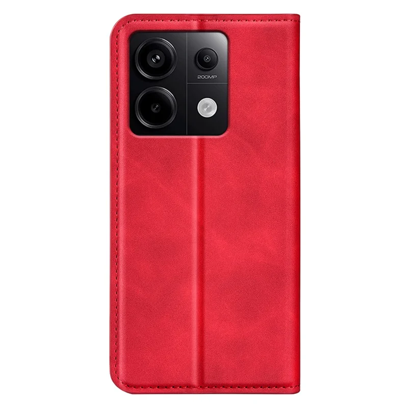 For Xiaomi Redmi Note 13 Pro 5G / Poco X6 5G Case Flip Shell PU Leather Skin-touch Phone Cover - Red