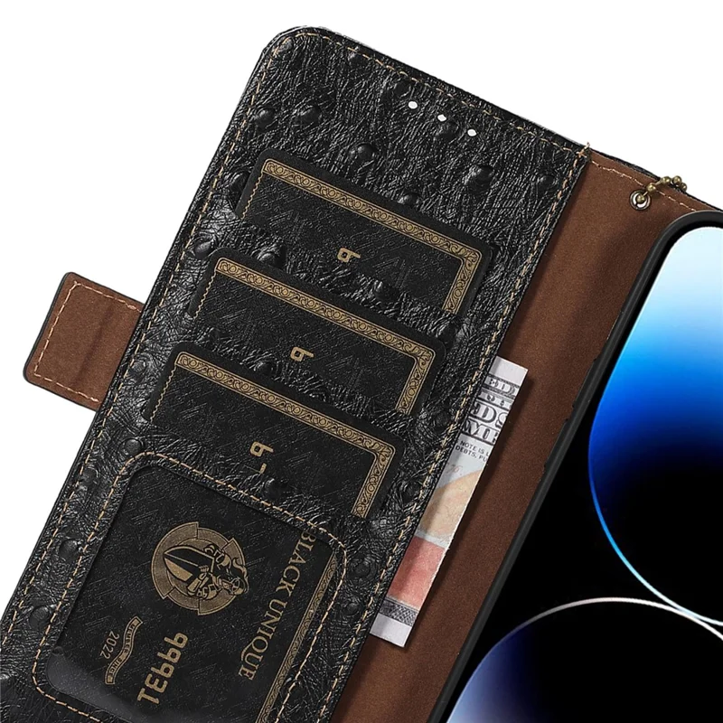 Чехол для Samsung Galaxy S25 / S24 из натуральной коровьей кожи с RFID-защитой, подставка для телефона - Черный