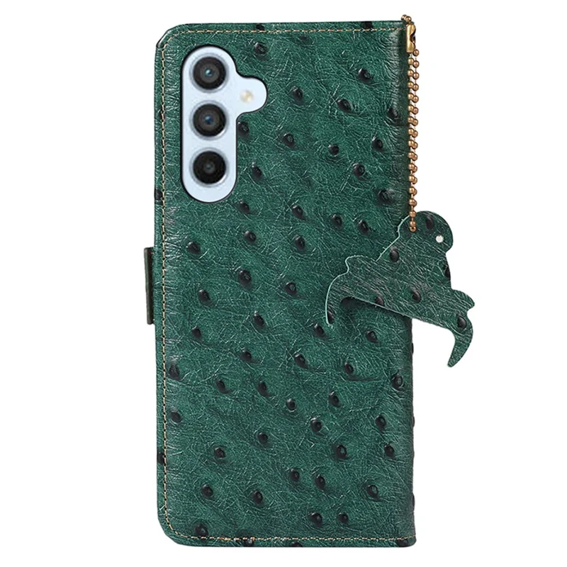 For Samsung Galaxy S25+ / S24+ Case Genuine Cow Leather Wallet Phone Cover - Green