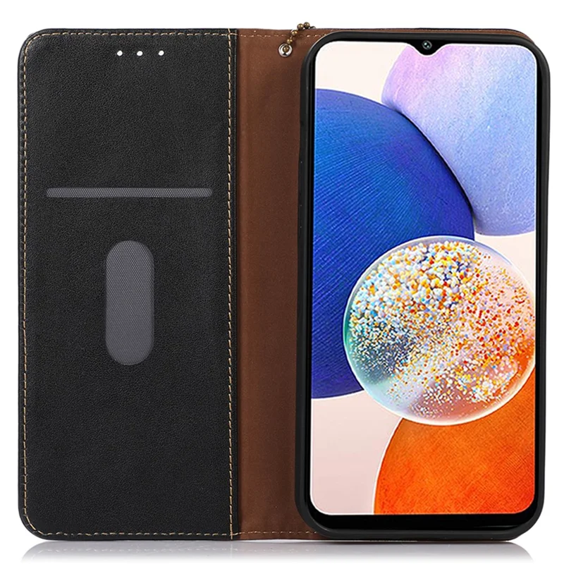 KHAZNEH For Samsung Galaxy S25 / S24 Case Genuine Cow Leather RFID Blocking Phone Cover - Black