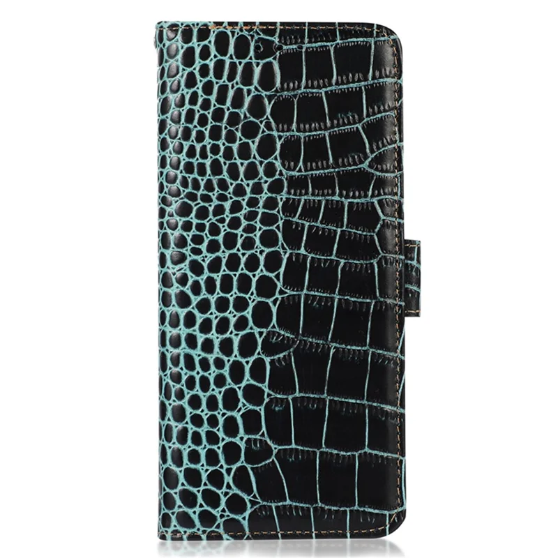 For Samsung Galaxy S24 Ultra Case RFID Blocking Genuine Cow Leather Wallet Phone Cover - Green
