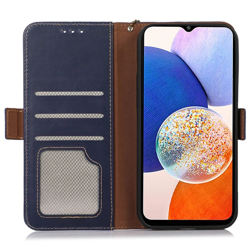För Samsung Galaxy S25 / S24 Hölse med RFID-skydd, magnetisk spänne, plånbok, mobilhölse - Blå